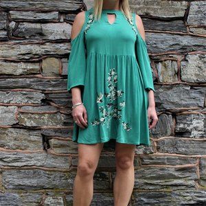She + Sky Cold Shoulder Sundress